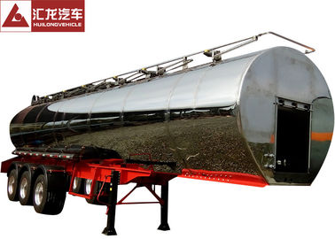 30000 L Aluminum Tanker Trailer , Milk Transport Trailer Polyurethane Foam 80mm High Efficiency